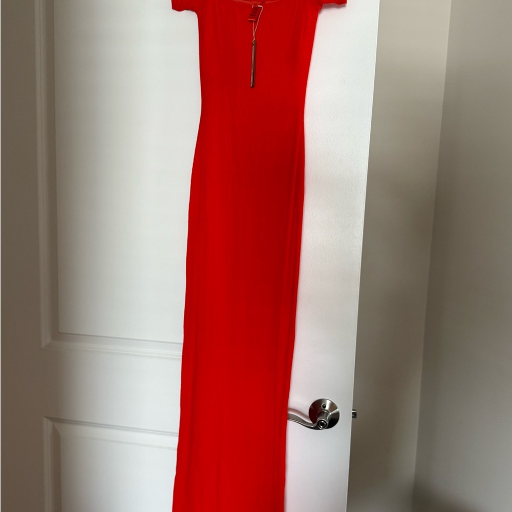 SKIMS Vibrant Red Maxi Dress